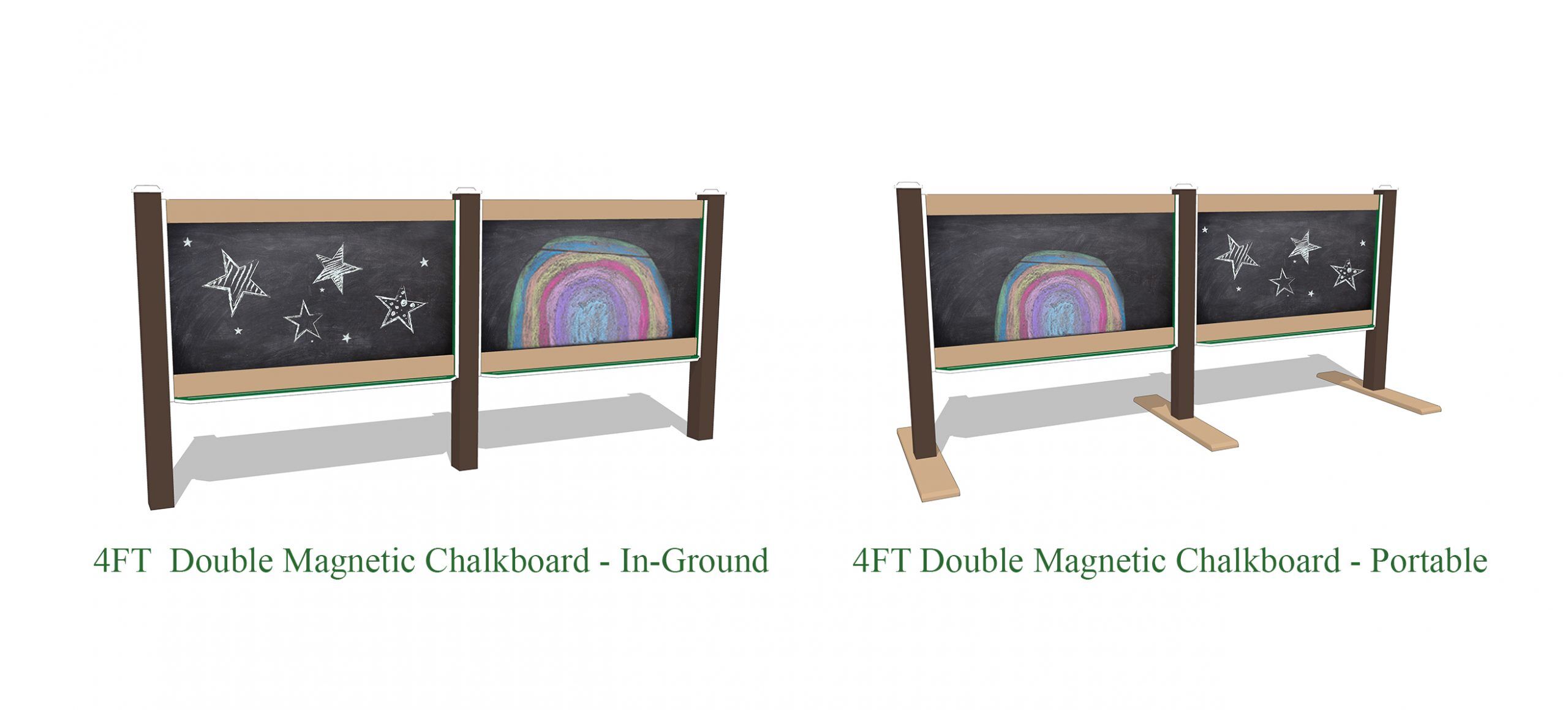 4' Double Magnetic Chalkboard - Image 3