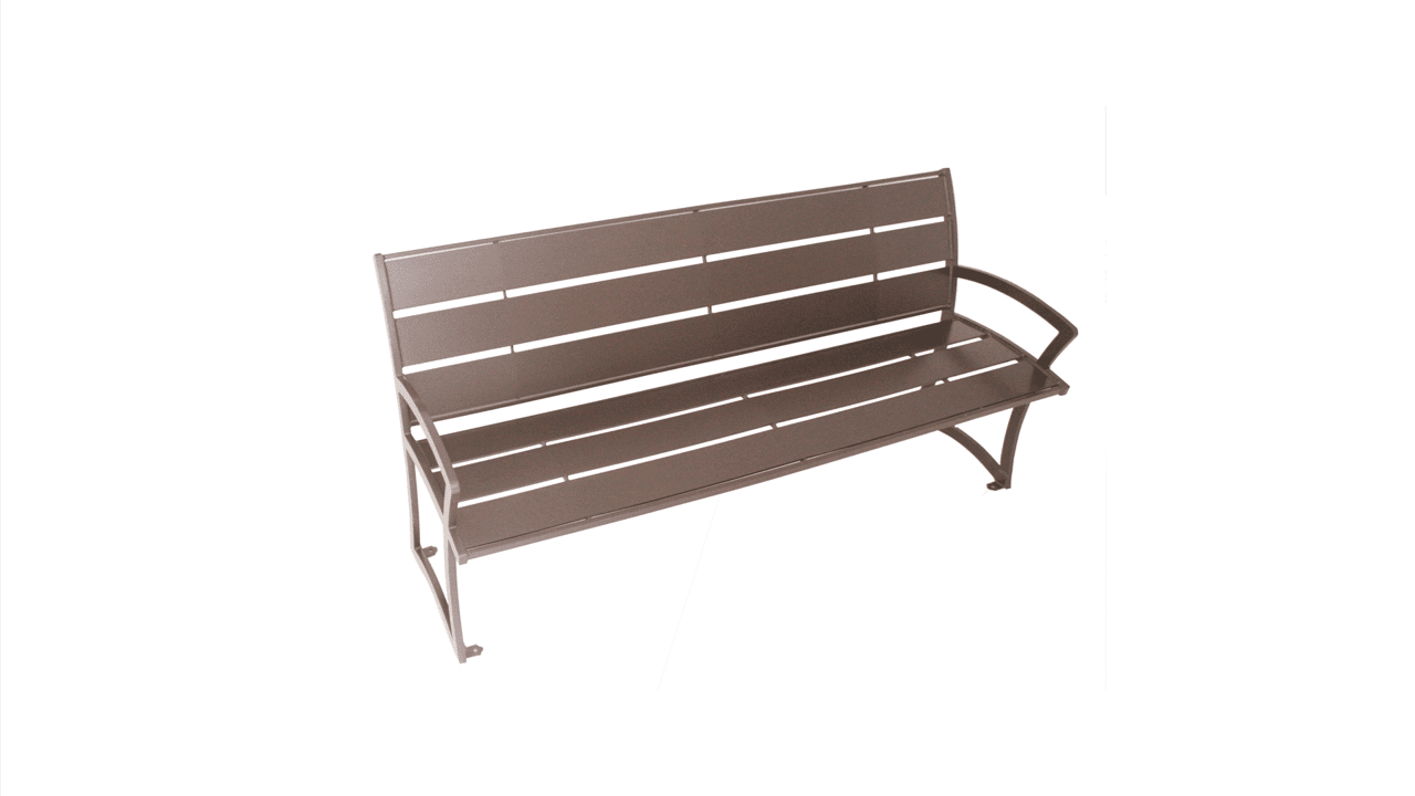 Bryce Steel Bench with Back - Image 3