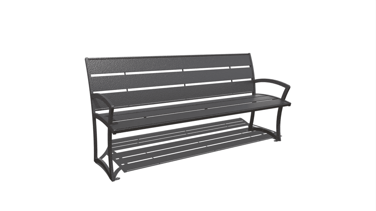Bryce Steel Bench with Back