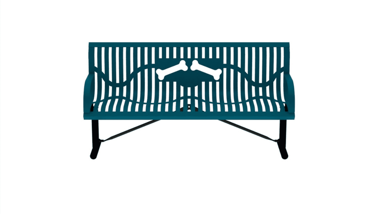Classic Wingline Dog Park Bench with Bones Design B6WBCLASSWINGL - Image 3