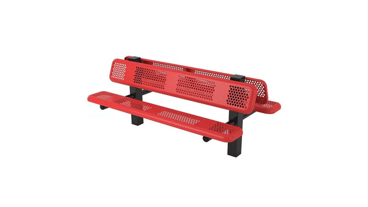 Perforated Double 4-4 Bench with Back