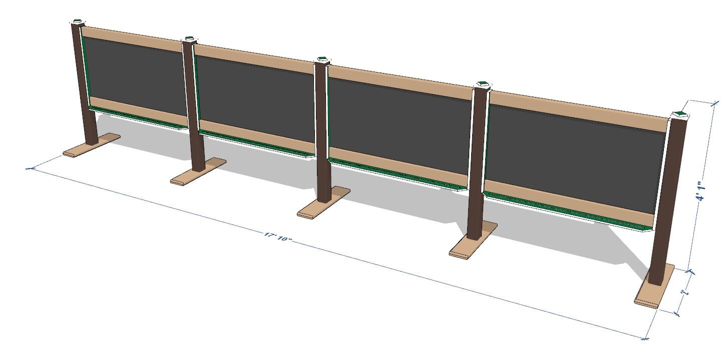 4' Quadra Outdoor Magnetic Chalkboard - Image 6