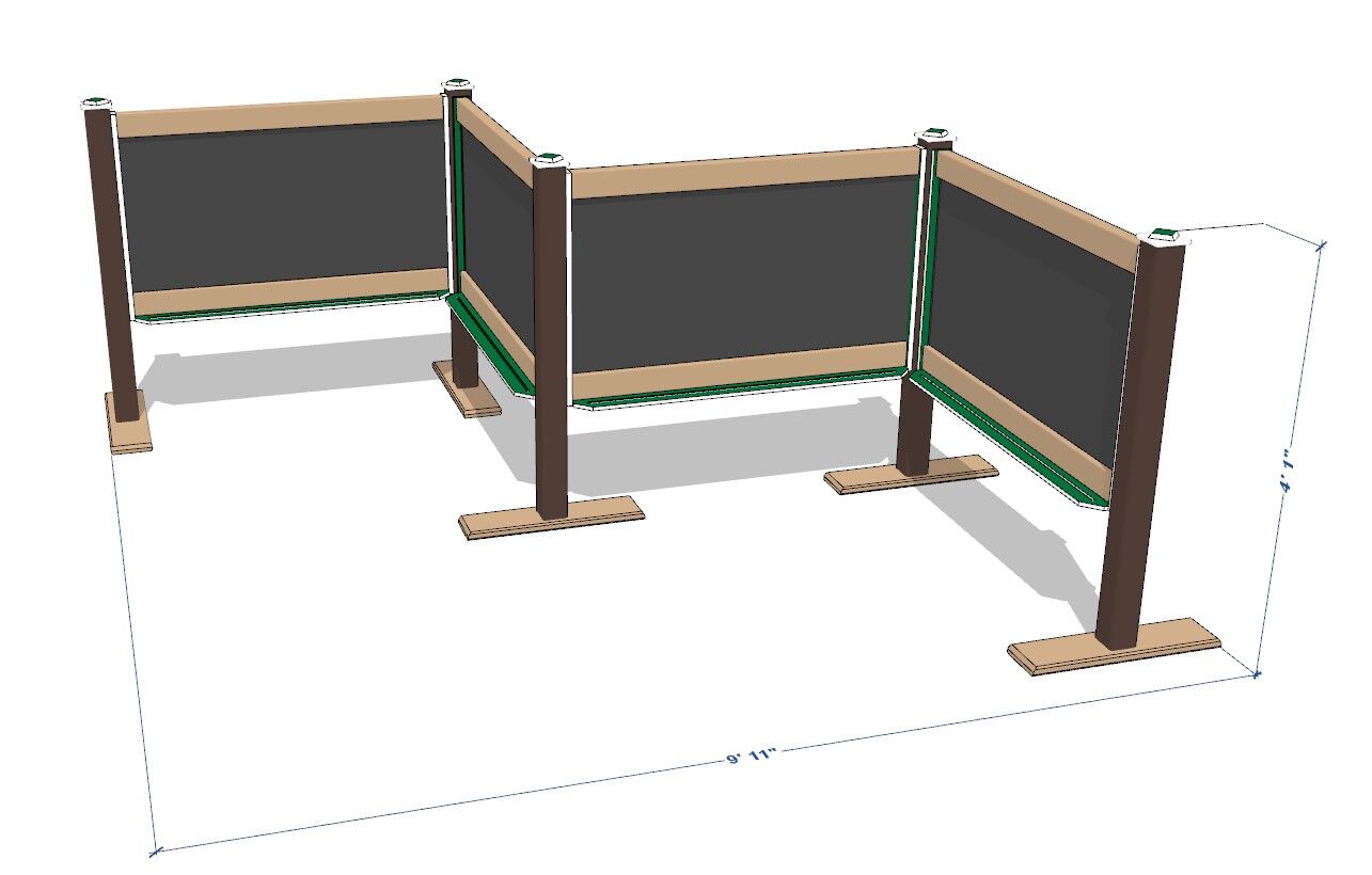 4' Quadra Outdoor Magnetic Chalkboard - Image 5