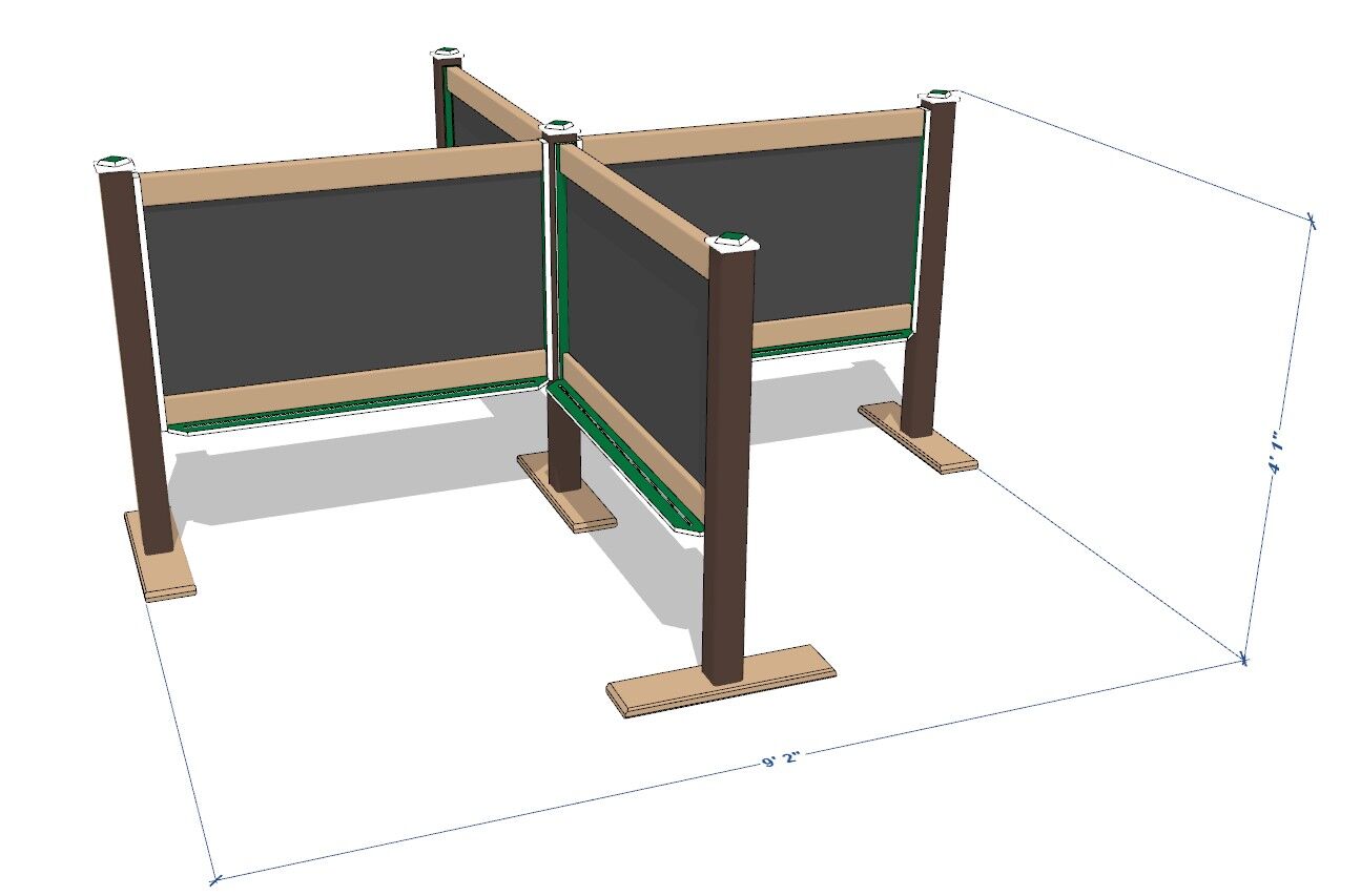 4' Quadra Outdoor Magnetic Chalkboard - Image 4