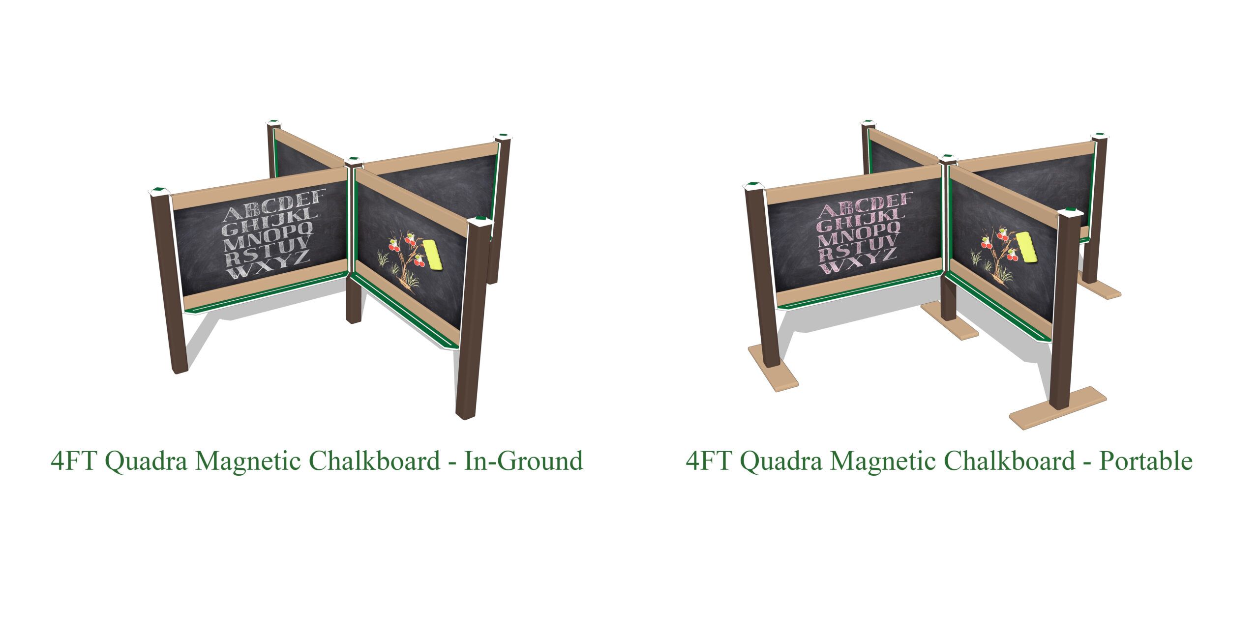 4' Quadra Outdoor Magnetic Chalkboard - Image 2