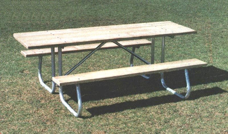 CJ Series Welded Frame Tables L3 Treated Wood 6 feet , 1 5/8" 40 Pipe