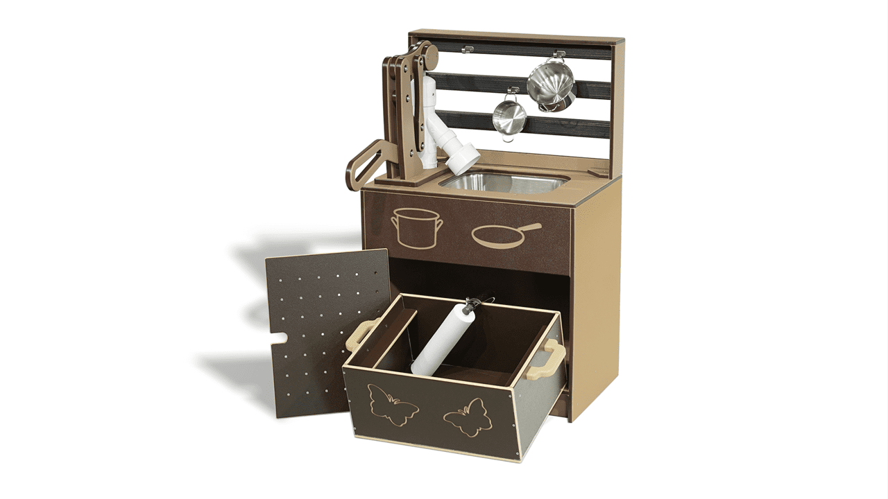 Mud Kitchen Sink with Recirculating Pump & Rack