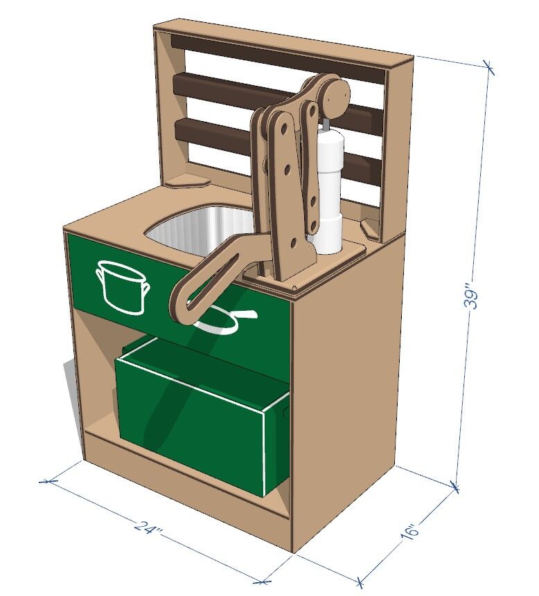 Mud Kitchen Sink with Recirculating Pump & Rack - Image 5