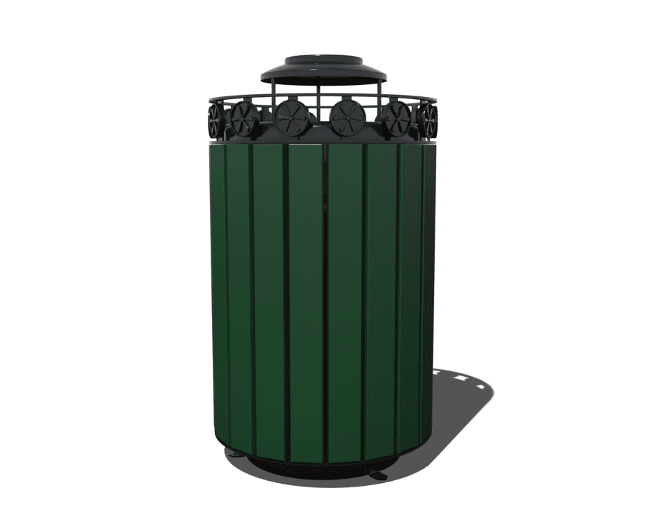 32 Gallon Cascades Trash Receptacle with Flat Top - Image 2