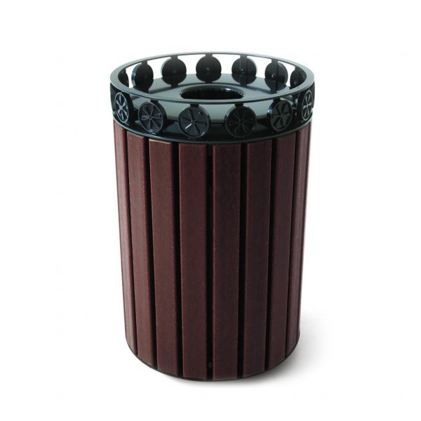 32 Gallon Cascades Trash Receptacle with Flat Top
