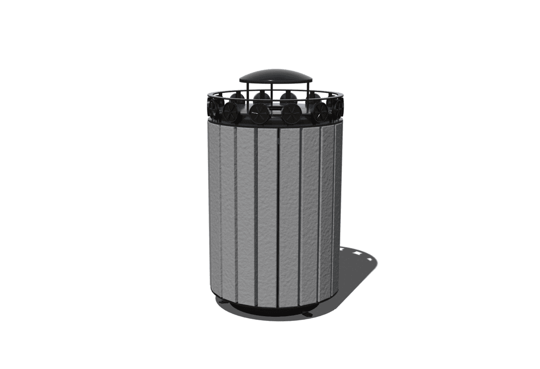 32 Gallon Cascades Trash Receptacle with Flat Top - Image 3